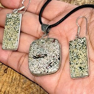 Ocean Jasper Pendant & Earrings Set